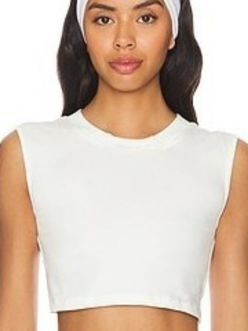 Free People Movement Crop Top Medium Womens White Hot Shot Sleeveless Crew NWT